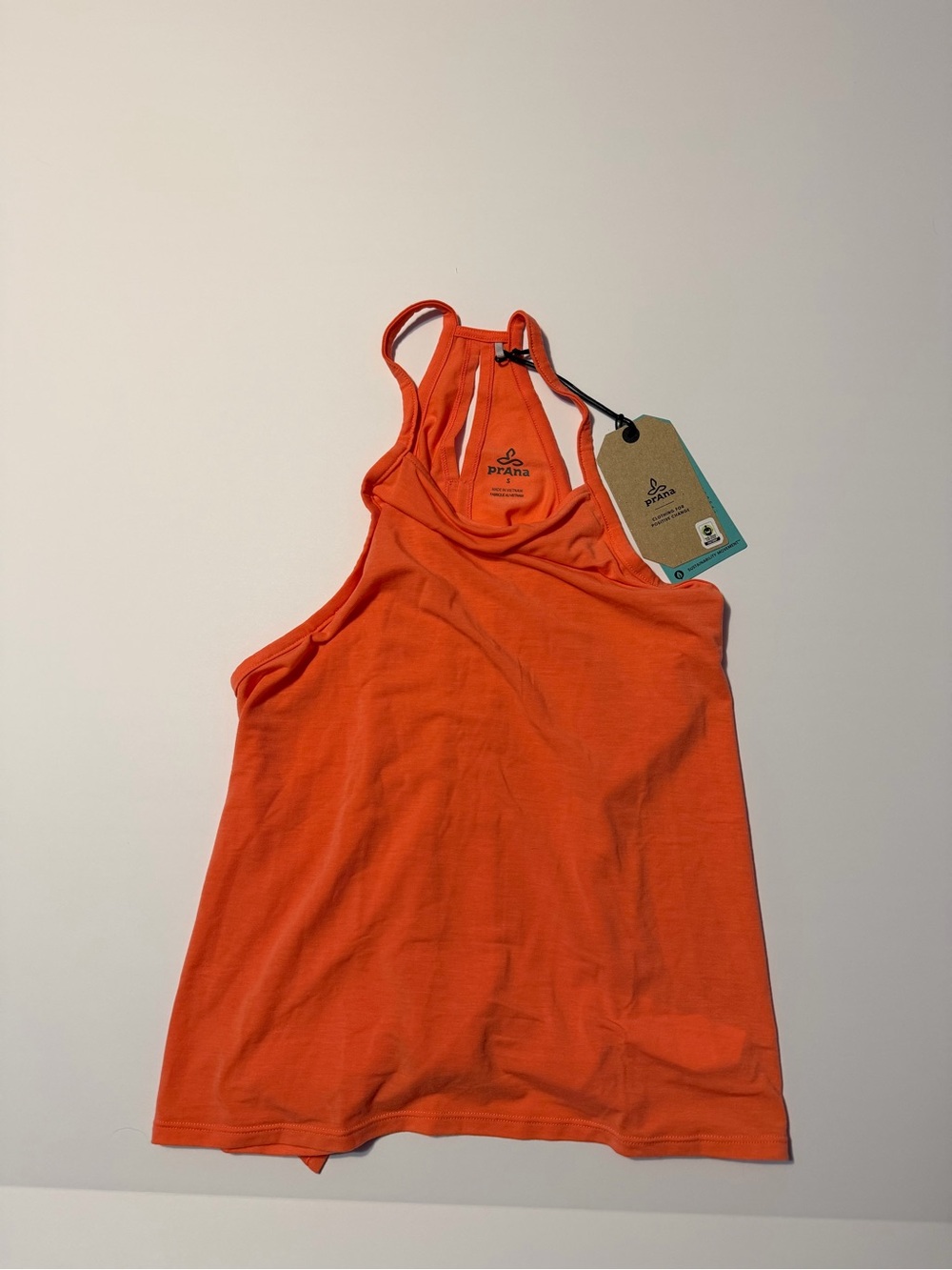 Prana Vibrant Orange Tank Top with Racerback